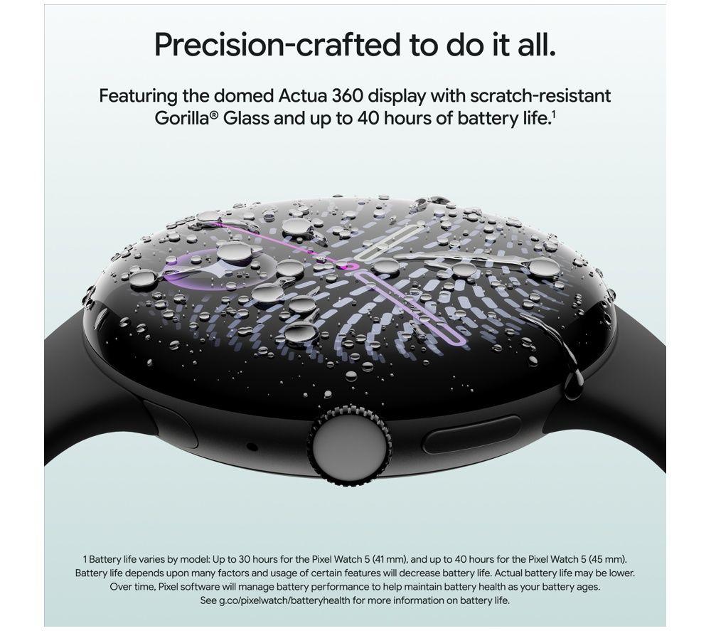 GOOGLE Pixel Watch 5 LTE - Matte Black Aluminium Case with Obsidian Active Band, 45 mm image number 6 of 12