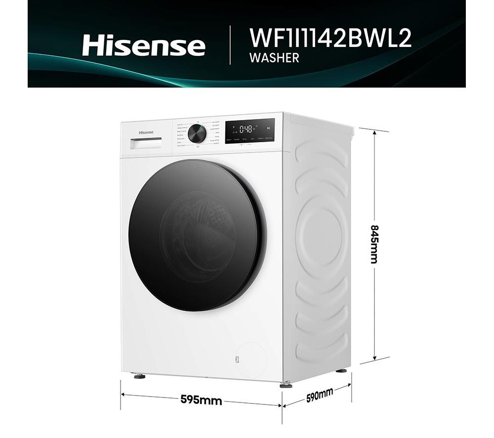 HISENSE 1i Series WF1I1142BWL2 11 kg 1400 Spin Washing Machine - White image number 5 of 25