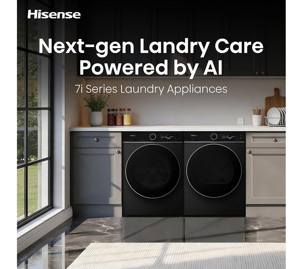 HISENSE KitchenFit 7i Series WF7I1248BBR WiFi-enabled 12 kg 1400 Spin Washing Machine - Black image number 2 of 37