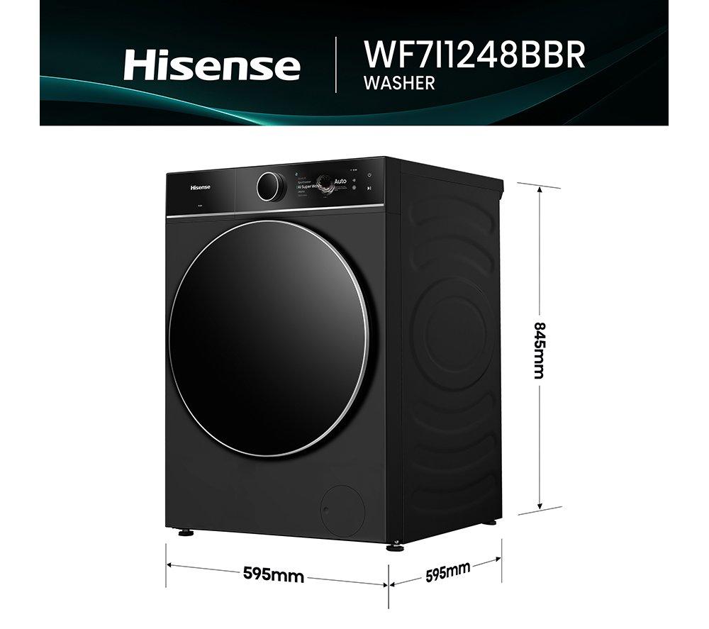 HISENSE KitchenFit 7i Series WF7I1248BBR WiFi-enabled 12 kg 1400 Spin Washing Machine - Black image number 5 of 37
