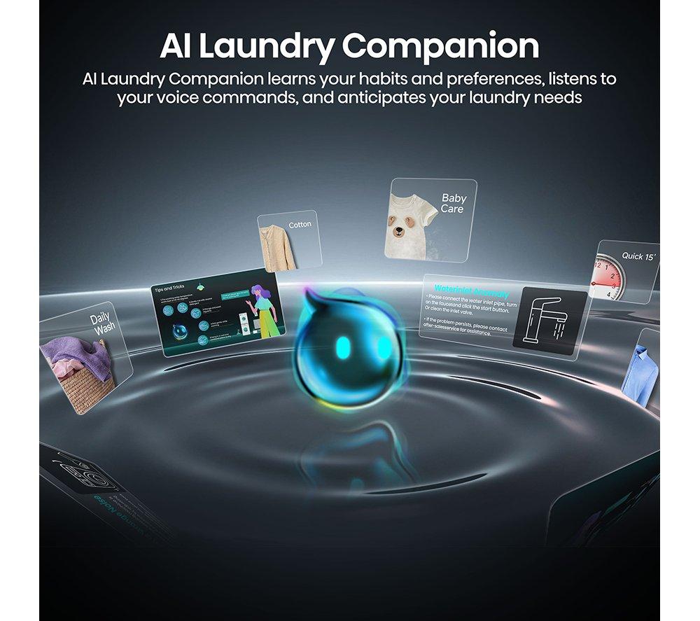 HISENSE KitchenFit 7i Series WF7I1248BBR WiFi-enabled 12 kg 1400 Spin Washing Machine - Black image number 7 of 37