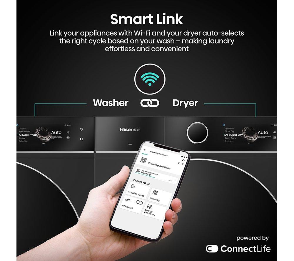 HISENSE KitchenFit 7i Series WF7I1248BBR WiFi-enabled 12 kg 1400 Spin Washing Machine - Black image number 26 of 37
