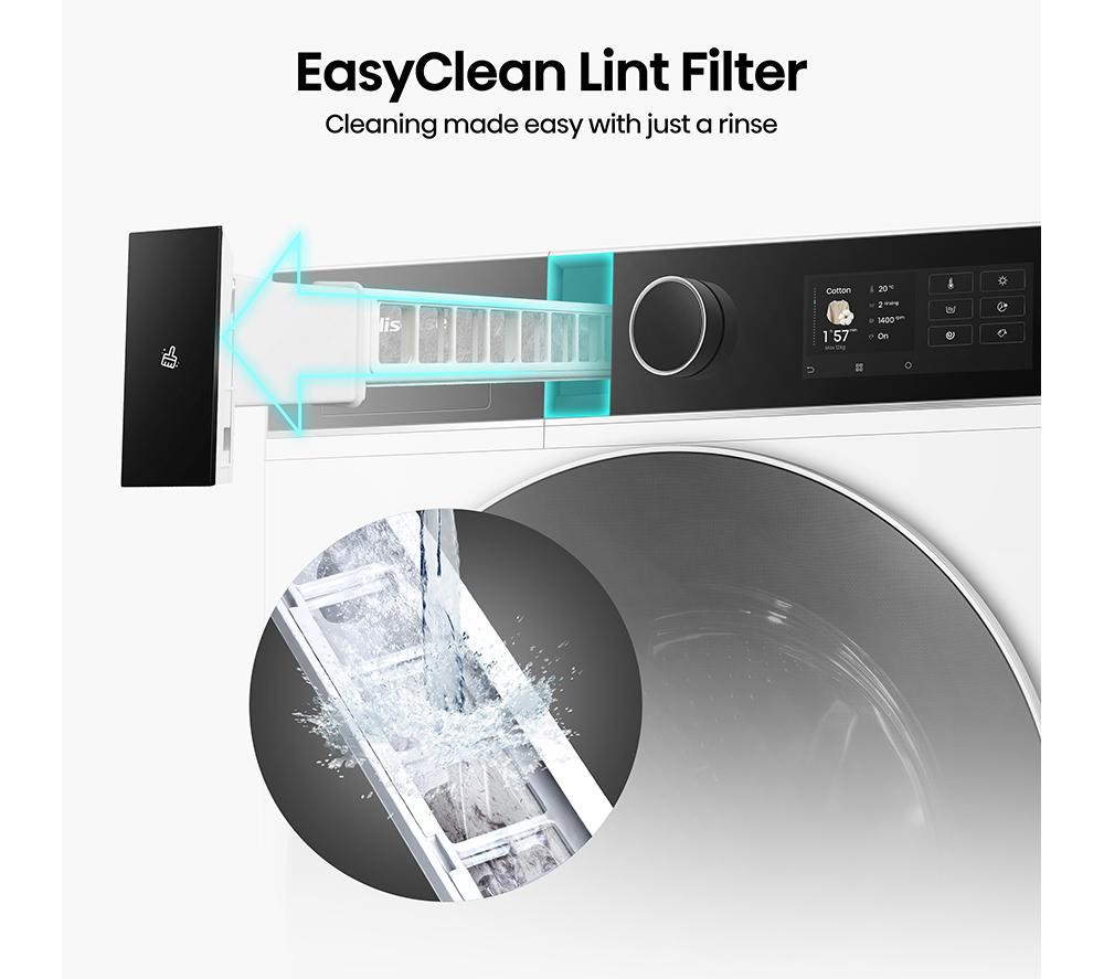 HISENSE KitchenFit 5i Series WD5I1245BWRH WiFi-enabled 12 kg Washer Dryer - White image number 14 of 35