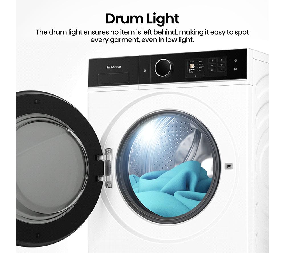HISENSE KitchenFit 5i Series WD5I1245BWRH WiFi-enabled 12 kg Washer Dryer - White image number 27 of 35