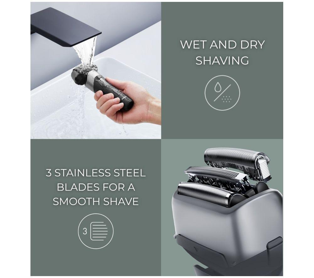 PANASONIC ES-RM3FX 3-Blade Wet & Dry Foil Shaver - Black & Grey image number 3 of 5