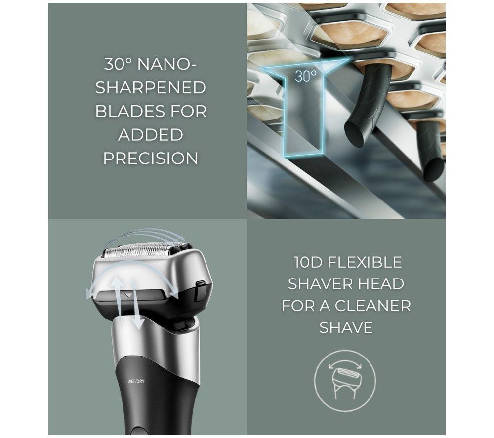 PANASONIC ES-RM3FX 3-Blade Wet & Dry Foil Shaver - Black & Grey image number 4 of 5
