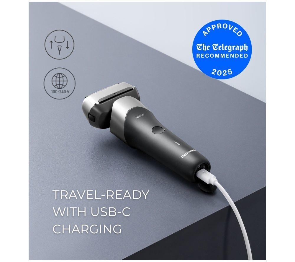 PANASONIC ES-RM3FX 3-Blade Wet & Dry Foil Shaver - Black & Grey image number 5 of 5
