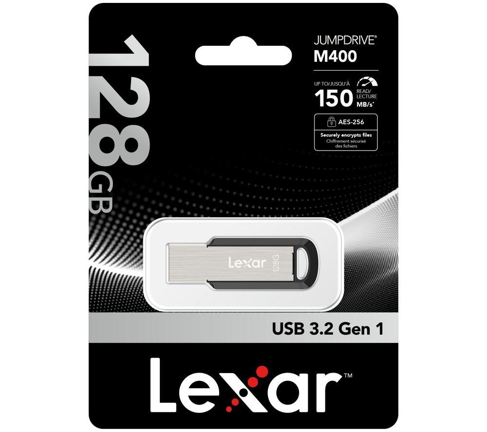 LEXAR JumpDrive M400 USB 3.0 Memory Stick - 128 GB, Silver image number 2 of 6