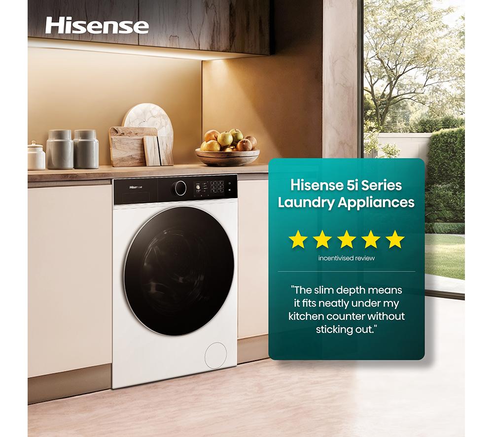 HISENSE KitchenFit 5i Series WD5I1245BBRH WiFi-enabled 12 kg Washer Dryer - Black image number 4 of 35