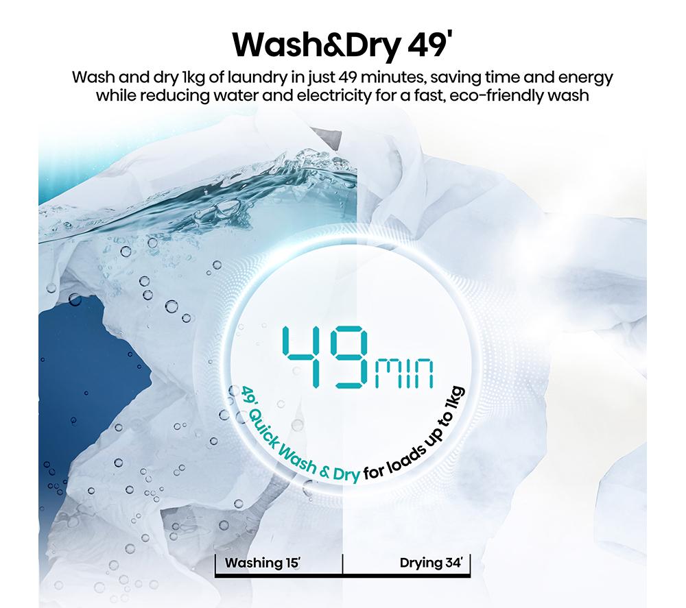 HISENSE KitchenFit 5i Series WD5I1245BBRH WiFi-enabled 12 kg Washer Dryer - Black image number 11 of 35