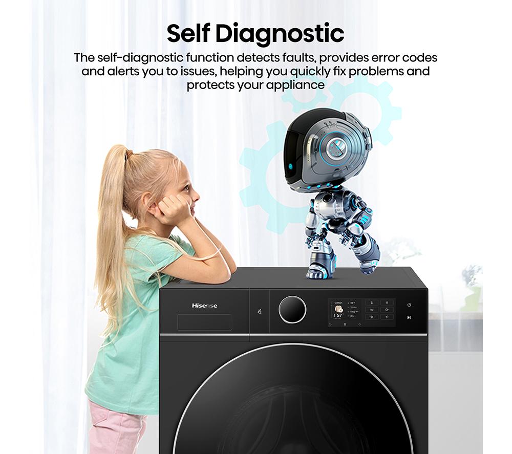 HISENSE KitchenFit 5i Series WD5I1245BBRH WiFi-enabled 12 kg Washer Dryer - Black image number 28 of 35