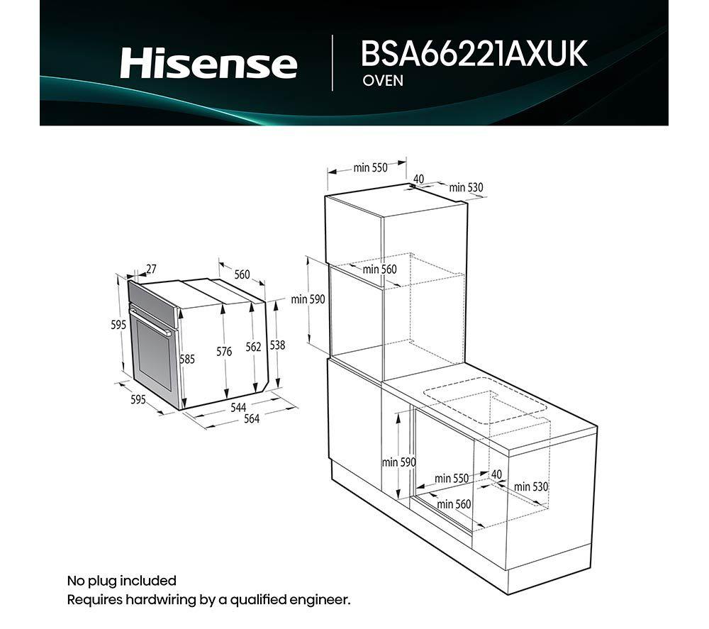 HISENSE Hi4 BSA66221AXUK Electric Steam Oven - Stainless Steel image number 6 of 18