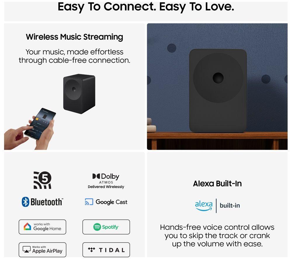 SAMSUNG Music Studio 7 HW-LS70H/XU Wireless Multi-room Speaker - Black image number 3 of 6
