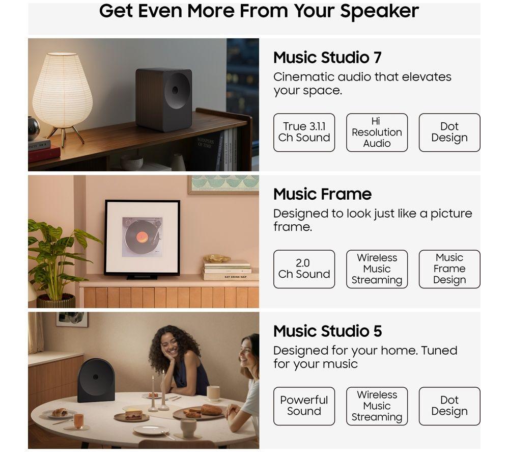 SAMSUNG Music Studio 7 HW-LS70H/XU Wireless Multi-room Speaker - Black image number 5 of 6