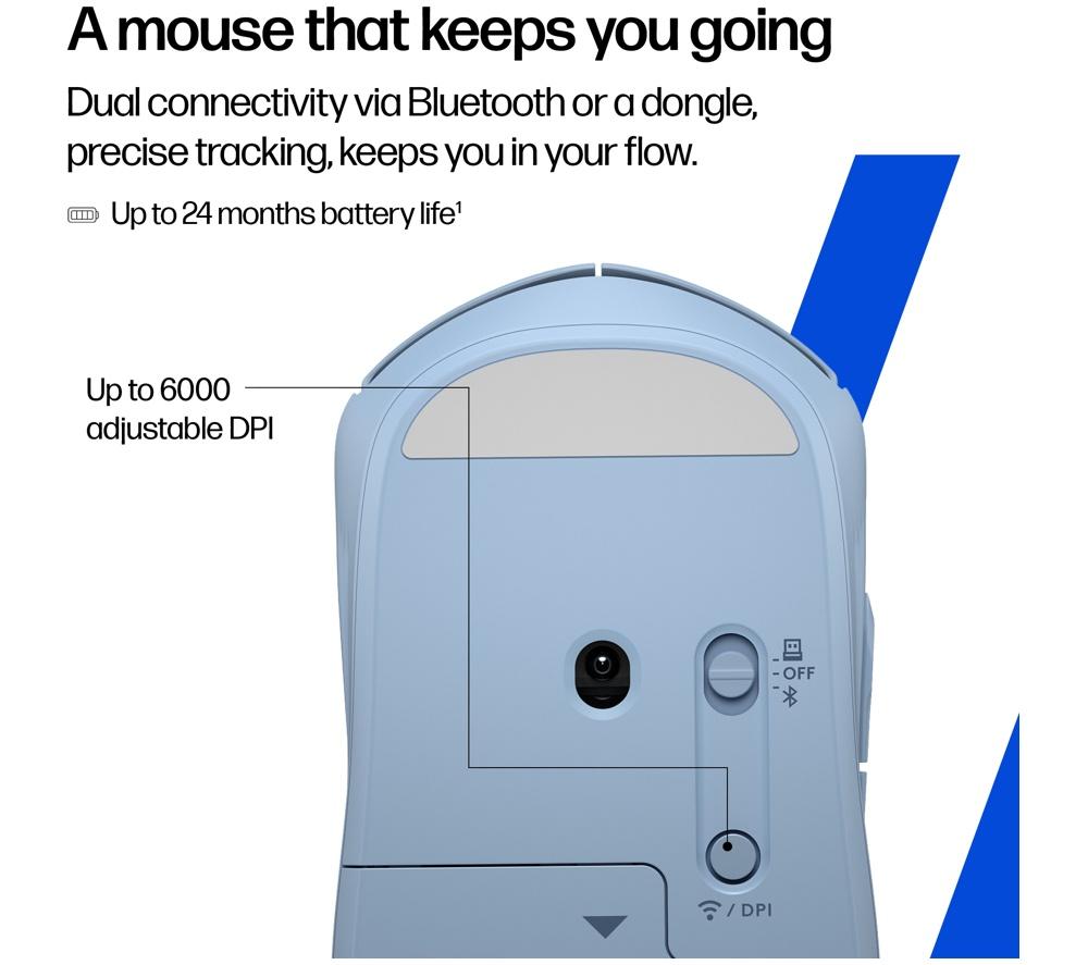 HP 400 Wireless Optical Mouse - Blue image number 4 of 14
