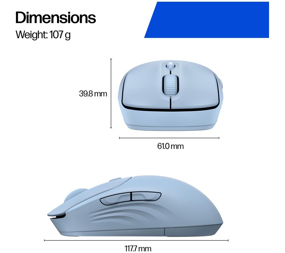 HP 400 Wireless Optical Mouse - Blue image number 5 of 14