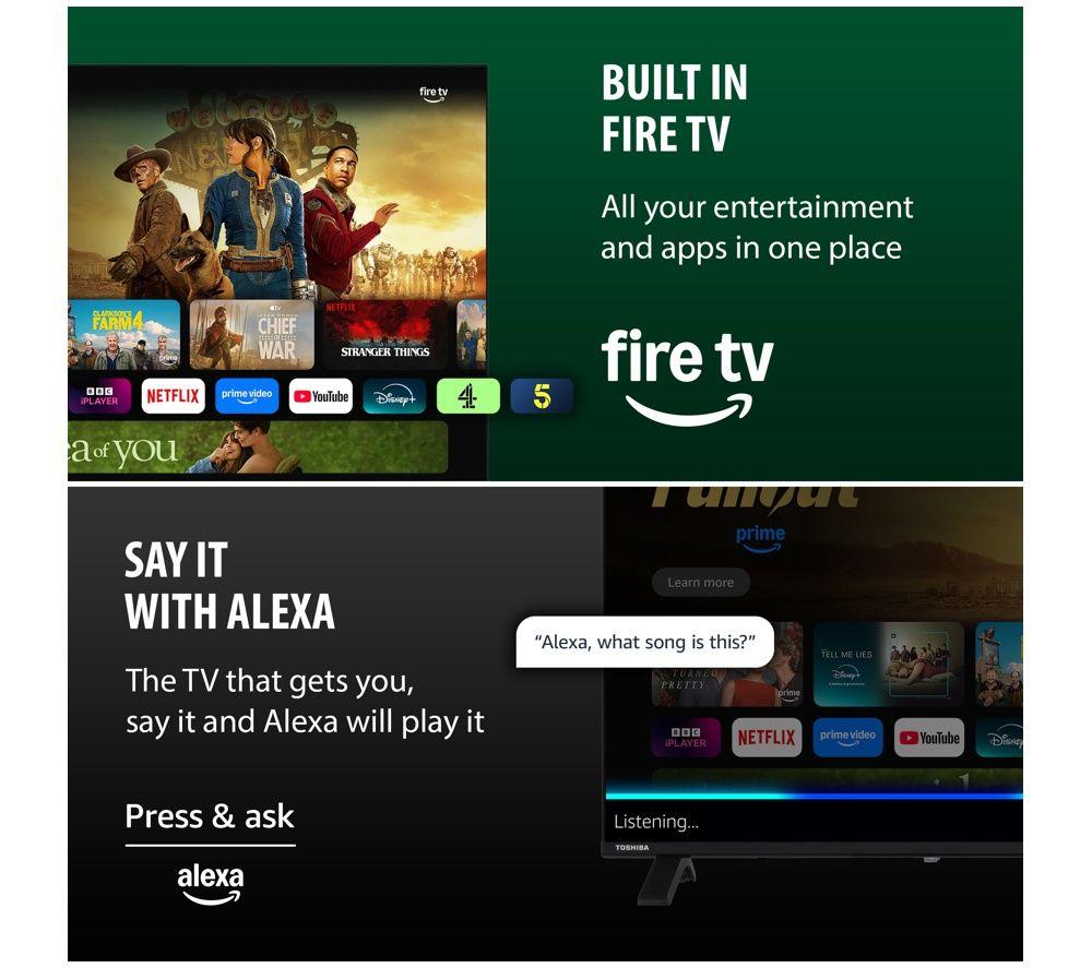 TOSHIBA Fire TV 40LF2653DB 40" Smart Full HD HDR LED TV with Amazon Alexa image number 3 of 8