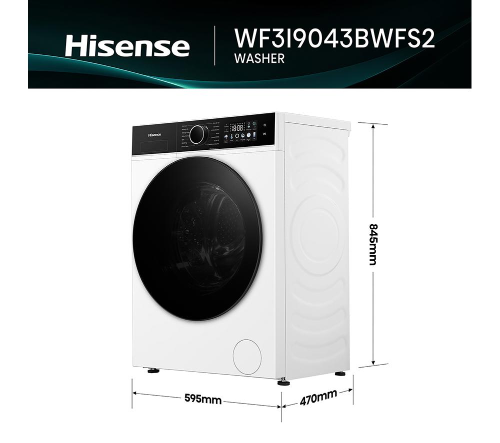 HISENSE KitchenFit 3i Series WF3I9043BWFS2 WiFi-enabled 9 kg 1400 Spin Washing Machine - White image number 5 of 31