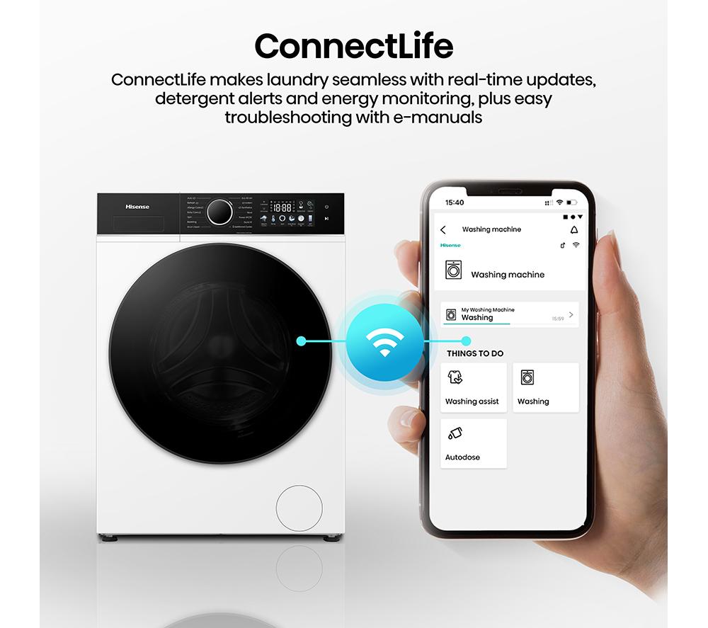 HISENSE KitchenFit 3i Series WF3I9043BWFS2 WiFi-enabled 9 kg 1400 Spin Washing Machine - White image number 8 of 31