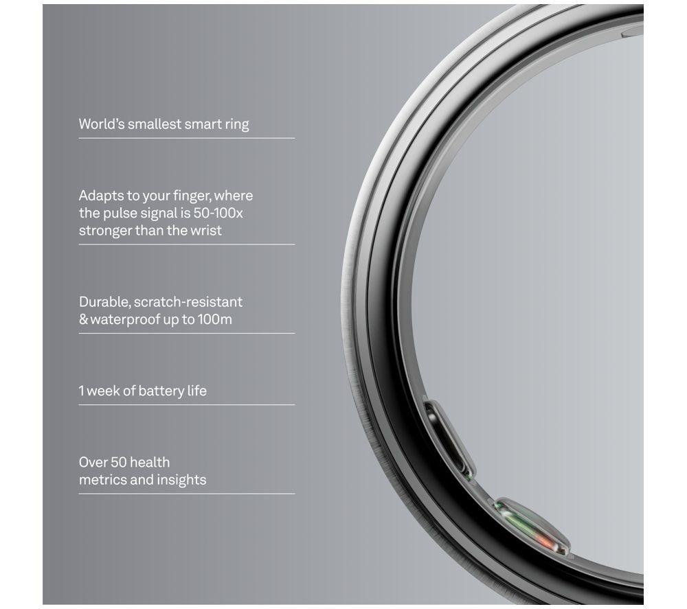 OURA Ring 5 &ndash; Brushed Silver, Size 7 image number 2 of 7