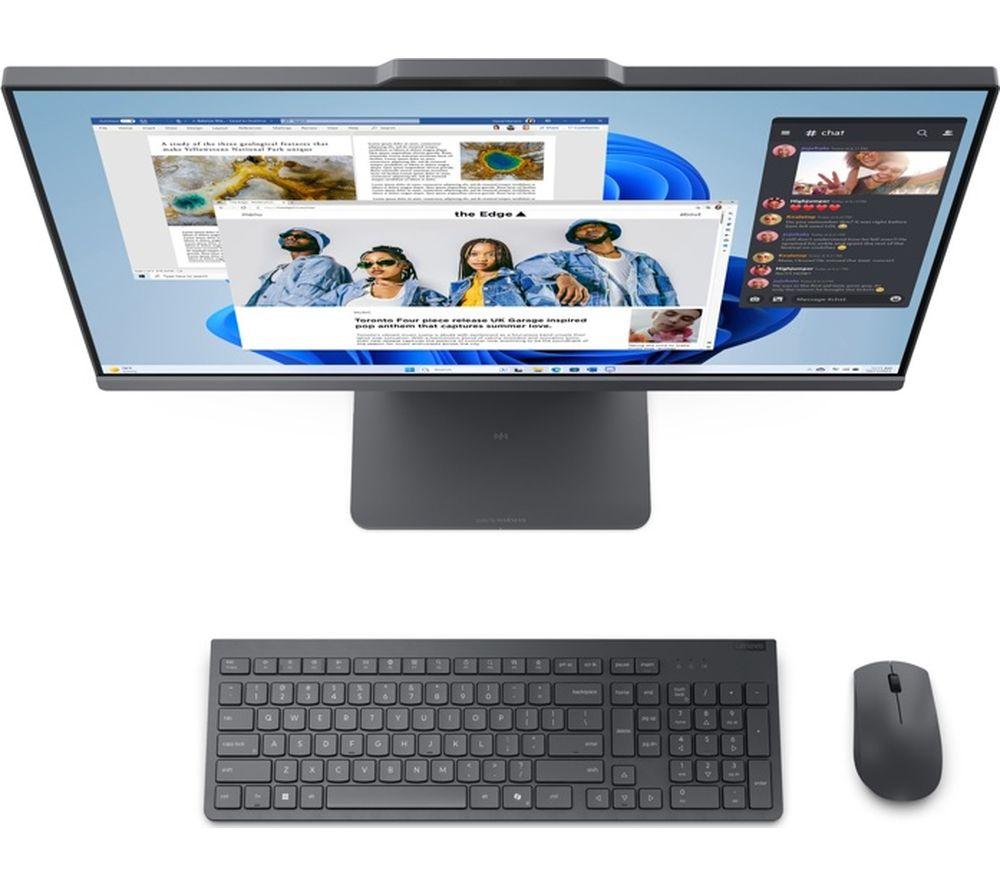 LENOVO AIO 23.8" All-in-One PC - AMD Ryzen 5, 256 GB SSD, Luna Grey image number 4 of 6