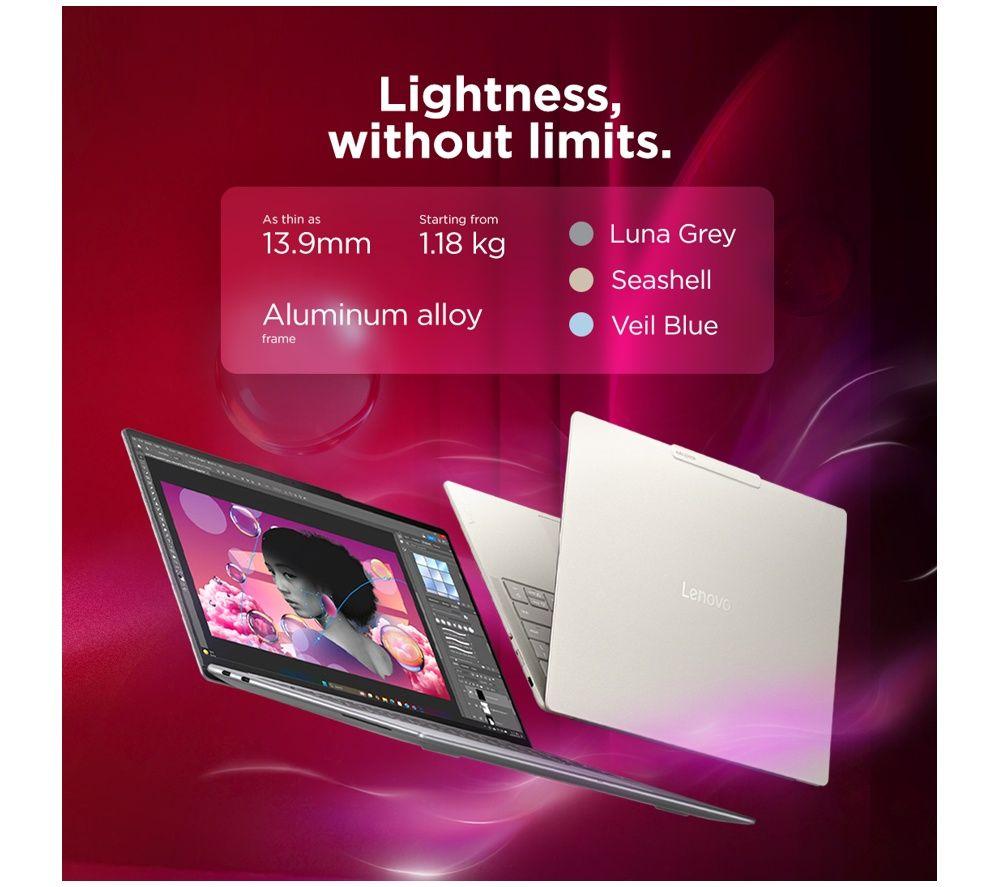 LENOVO Yoga Slim 7 Aura Edition 14" Laptop, Copilot+ PC - Intel&reg; Core&trade; Ultra 5, 512 GB SSD, Grey image number 5 of 6