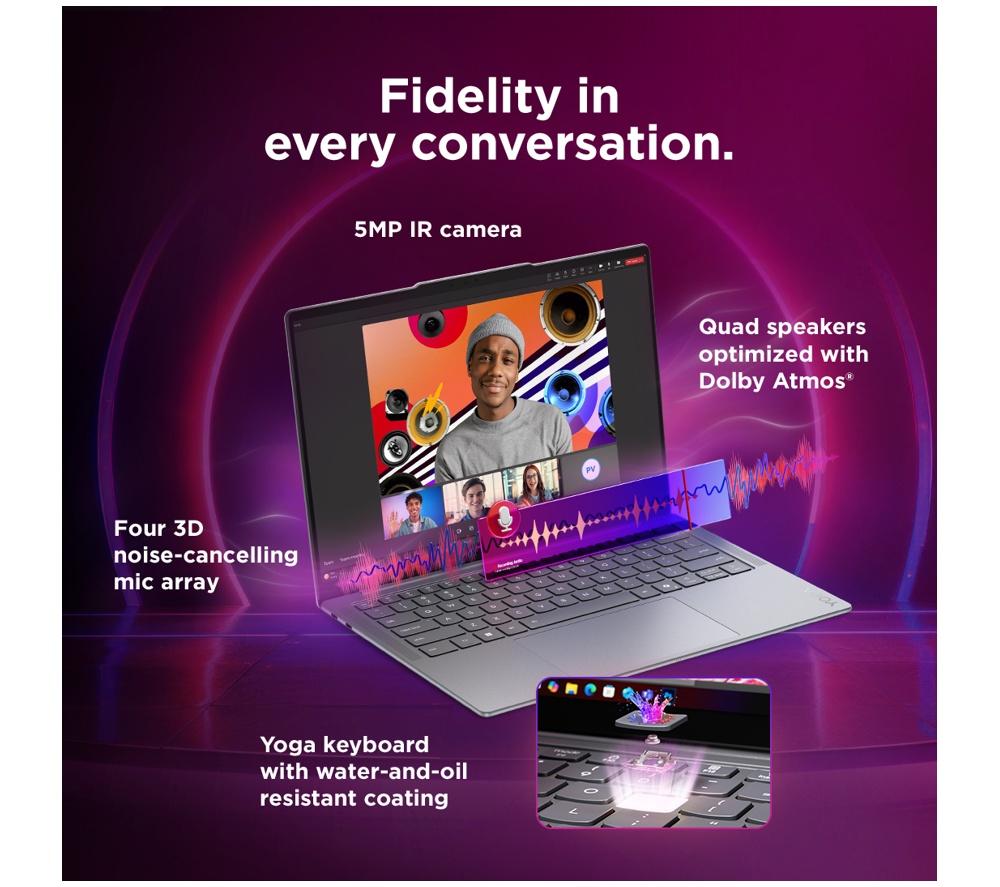 LENOVO Yoga Slim 7 14" Laptop - Intel&reg; Core&trade; Ultra 5, 512 GB SSD, Seashell image number 7 of 11