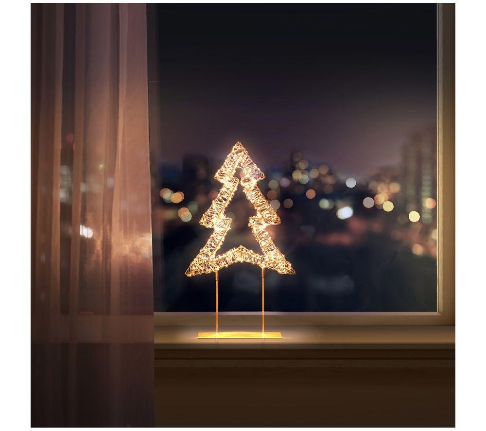 PREMIER Warm White Lit Christmas Tree Tabletop Decoration - 45 cm, Rose Gold image number 2 of 5