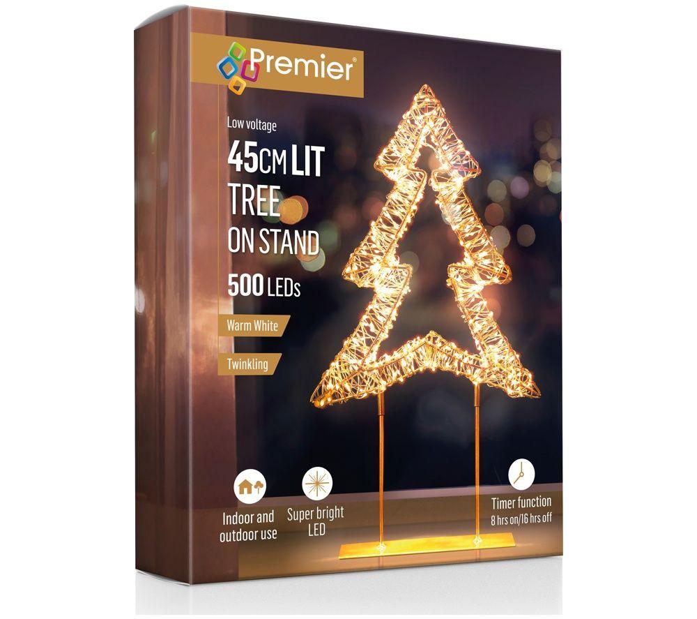 PREMIER Warm White Lit Christmas Tree Tabletop Decoration - 45 cm, Rose Gold image number 3 of 5