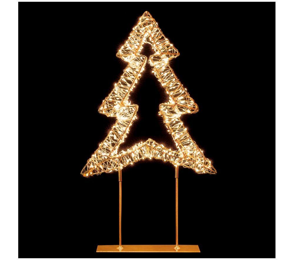 PREMIER Warm White Lit Christmas Tree Tabletop Decoration - 45 cm, Rose Gold image number 4 of 5