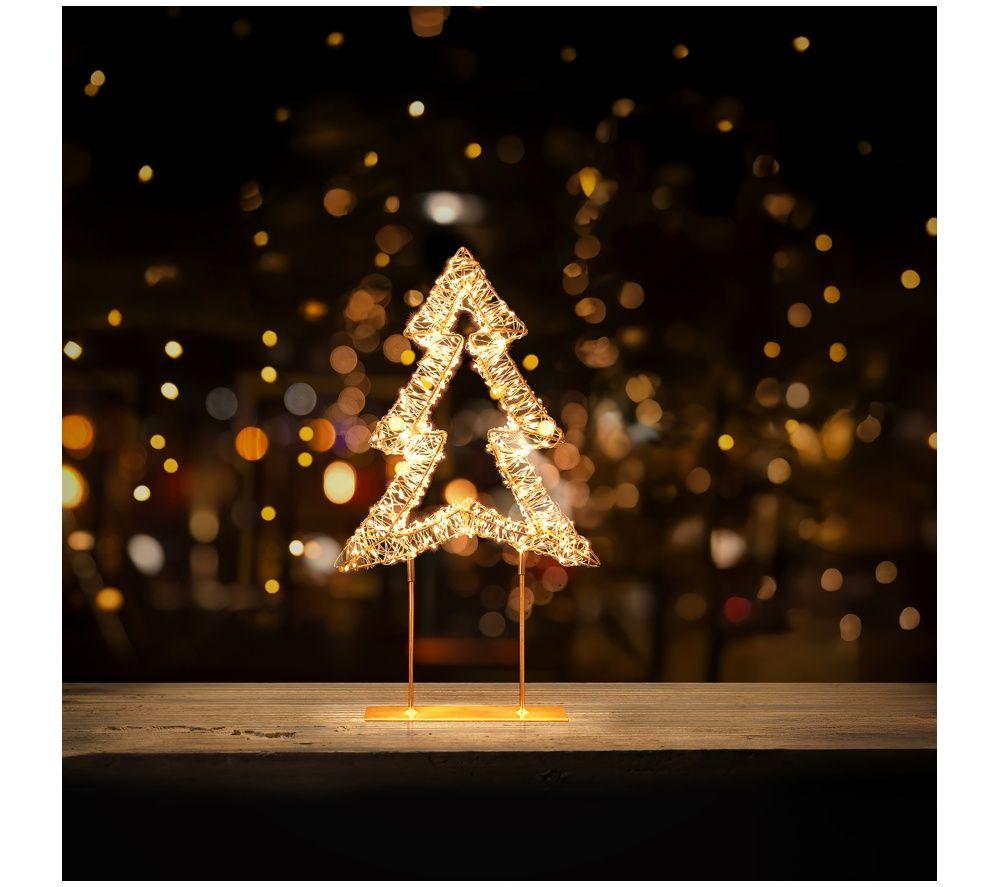 PREMIER Warm White Lit Christmas Tree Tabletop Decoration - 45 cm, Rose Gold image number 5 of 5