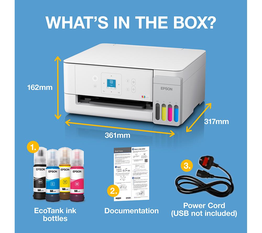EPSON EcoTank ET-2926 All-in-One Wireless Inkjet Printer image number 7 of 11