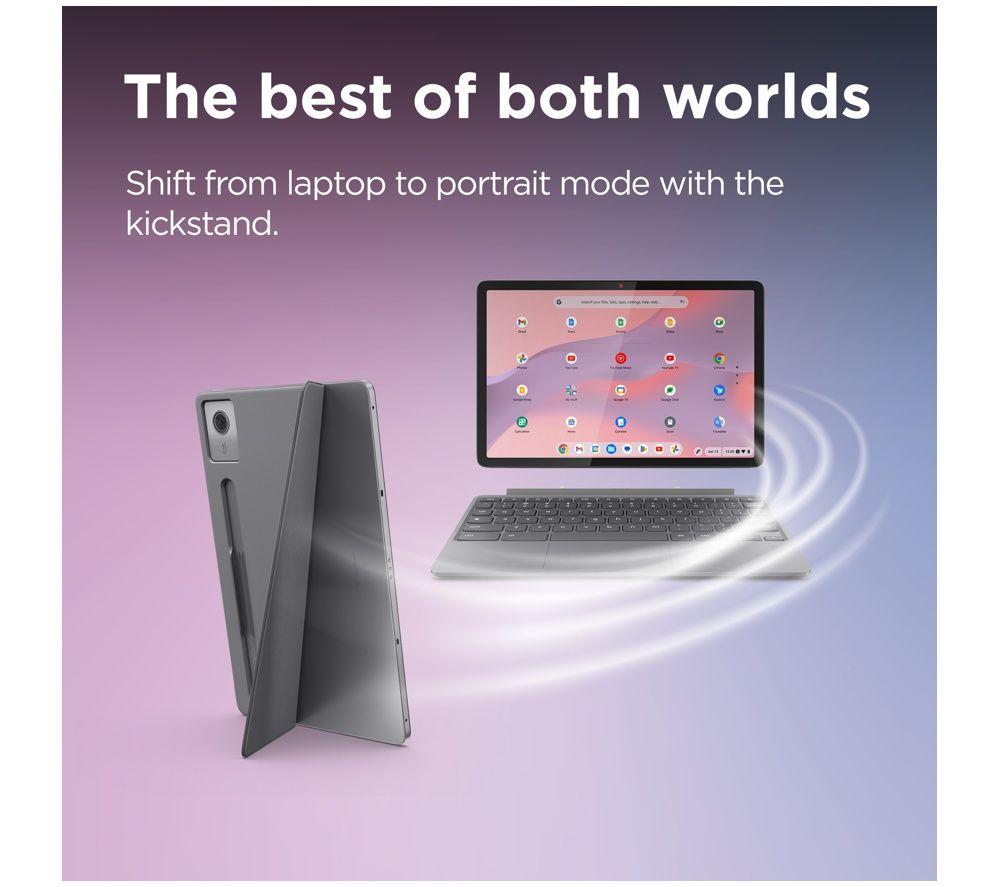 LENOVO 83HH003EUK Duet 10.95" 2 in 1 Chromebook - MediaTek Kompanio, 128 GB eMMC, Grey image number 3 of 6