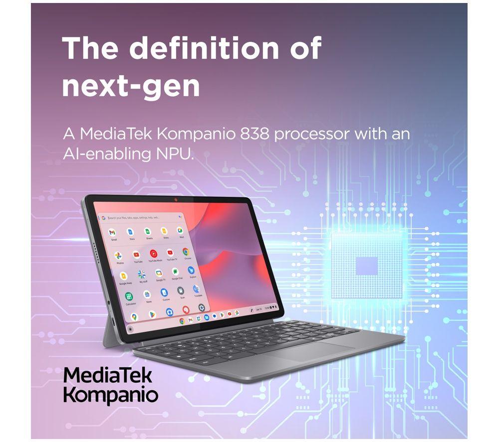 LENOVO 83HH003EUK Duet 10.95" 2 in 1 Chromebook - MediaTek Kompanio, 128 GB eMMC, Grey image number 6 of 6