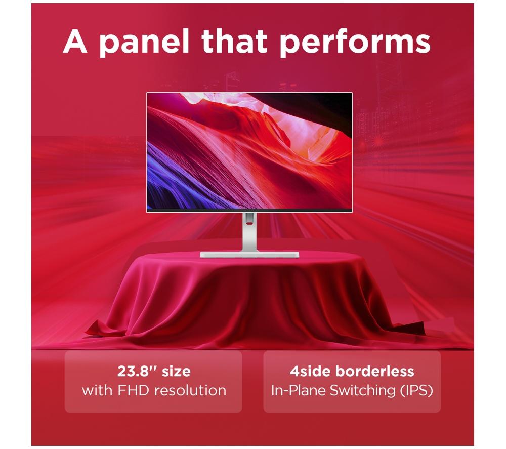LENOVO L24D-4C Full HD 23.8" IPS Monitor - Grey image number 8 of 11