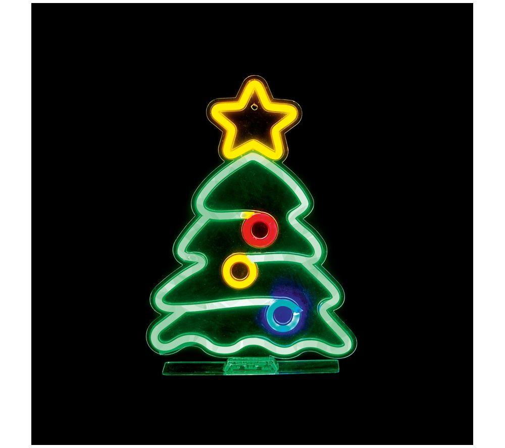 PREMIER USB Lit Tree with Star & Baubles Neon Hanging Sign - 34 cm image number 3 of 4