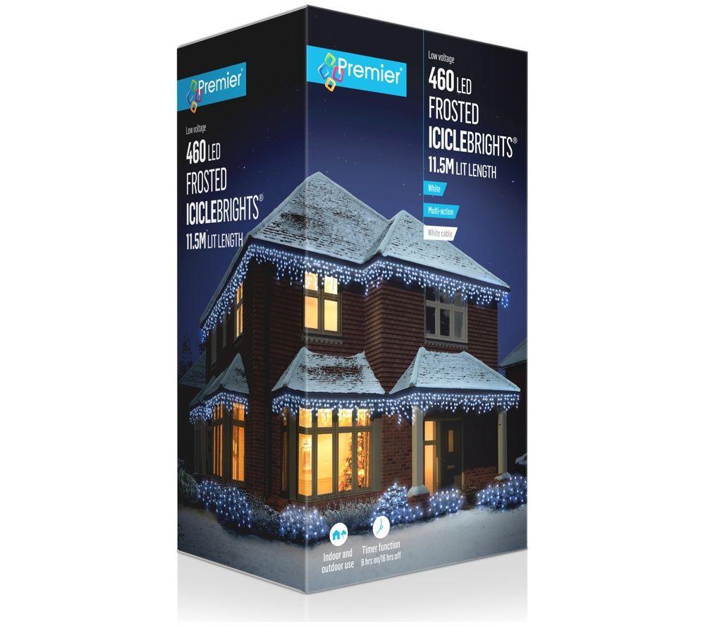 PREMIER LV213284W Multi-Action Frosted Icicles LED lights - 19.5 m