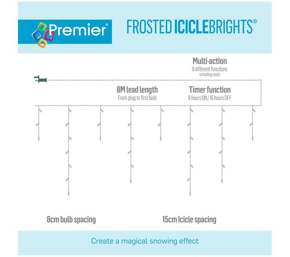 PREMIER LV213284W Multi-Action Frosted Icicles LED lights - 19.5 m image number 3 of 5