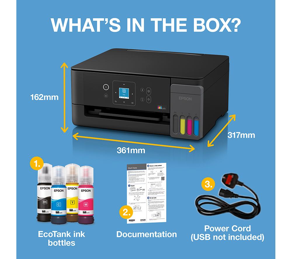 EPSON EcoTank ET-2920 All-in-One Wireless Inkjet Printer image number 8 of 11
