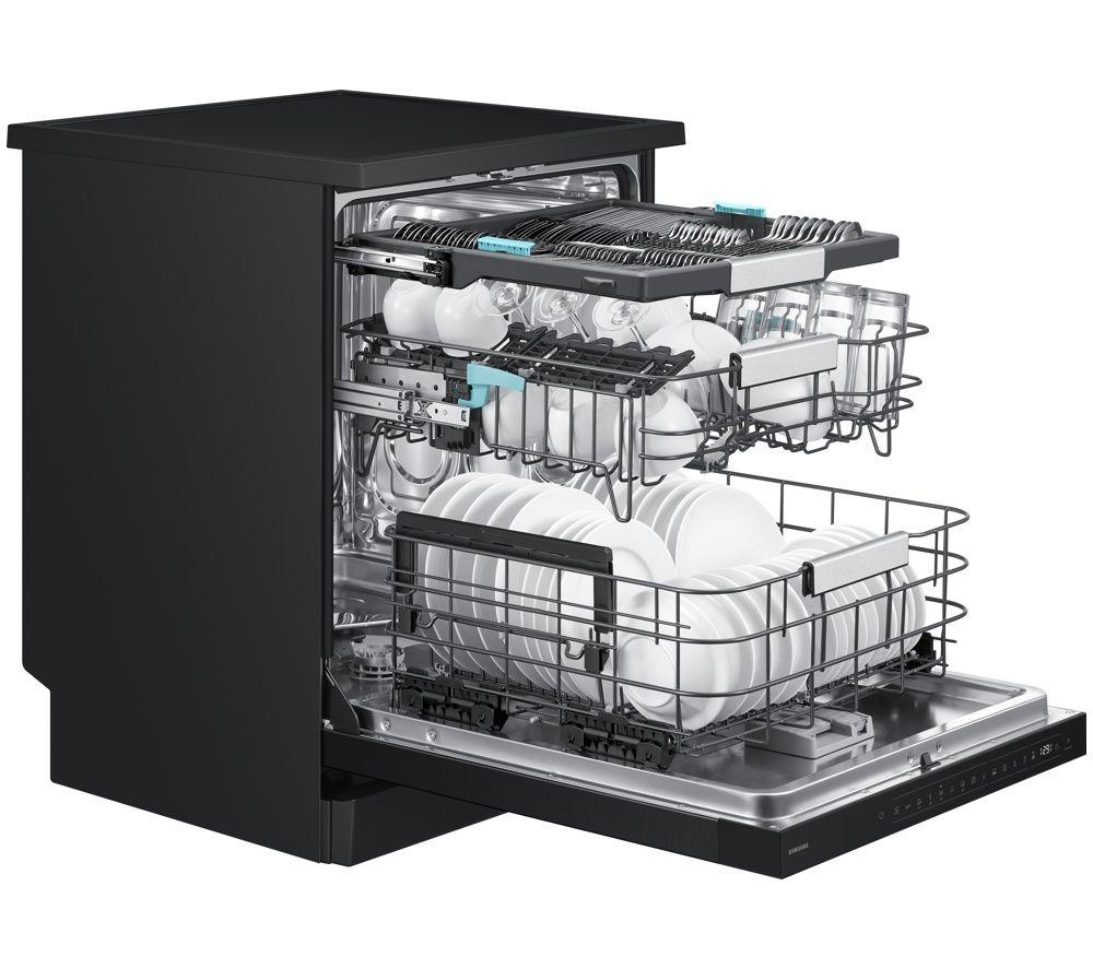 SAMSUNG Series 8 WaterJet Clean DW80H77YBFFU4 Full-size WiFi-enabled Dishwasher - Black image number 3 of 15