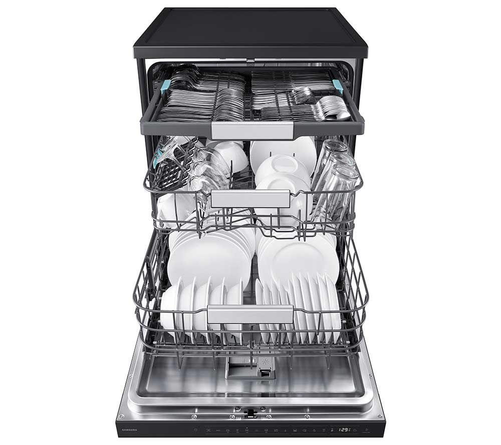 SAMSUNG Series 8 WaterJet Clean DW80H77YBFFU4 Full-size WiFi-enabled Dishwasher - Black image number 4 of 15