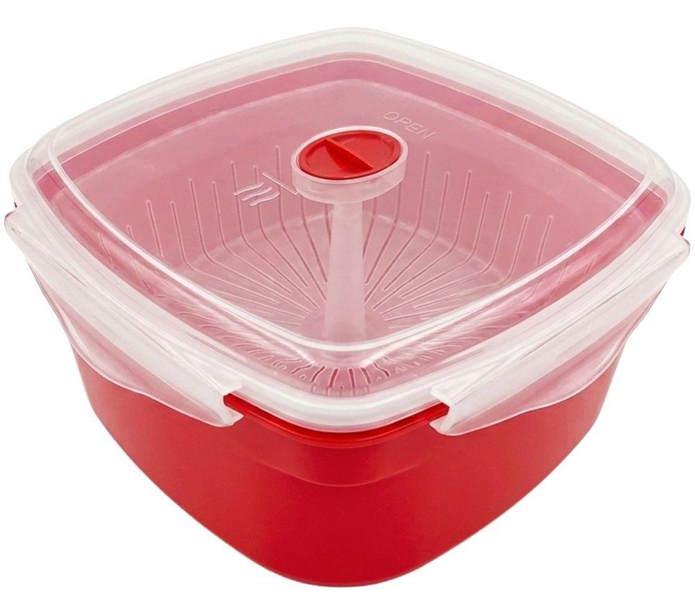 LOGIK LMWSTM27 Microwave Steamer - Red