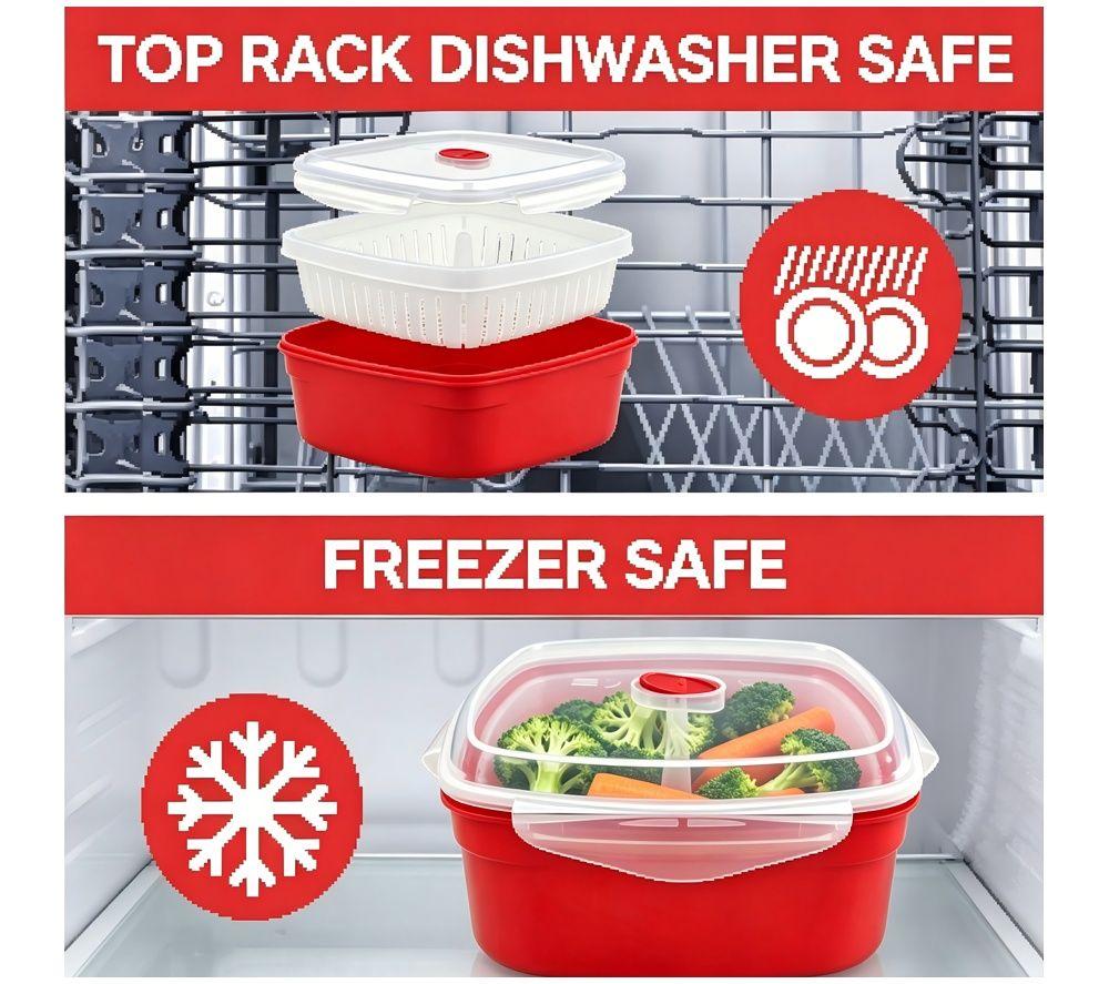 LOGIK LMWSTM27 Microwave Steamer - Red image number 10 of 10