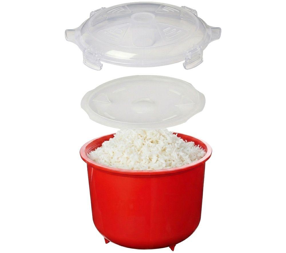 LOGIK LMWRICSTM27 2.4 Litre Microwave Rice Cooker - Red image number 2 of 6