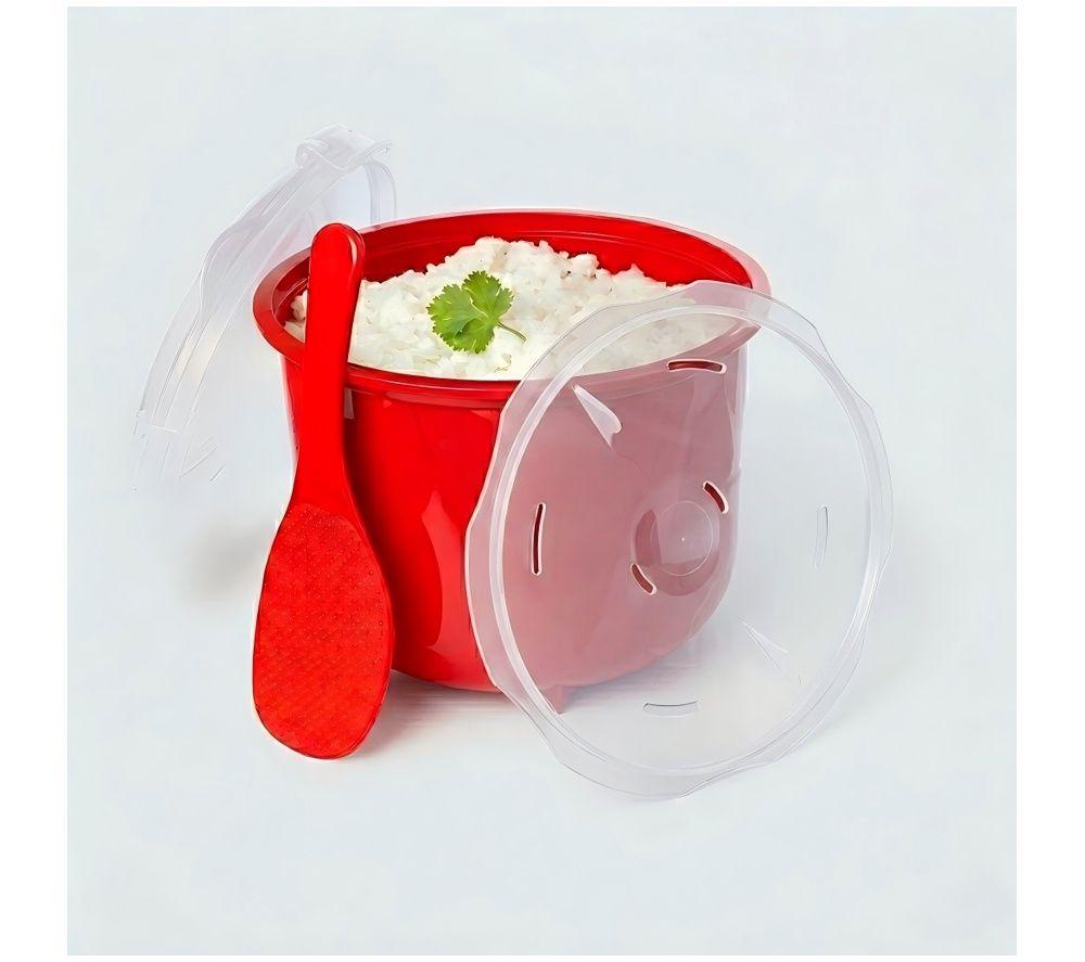 LOGIK LMWRICSTM27 2.4 Litre Microwave Rice Cooker - Red image number 3 of 6
