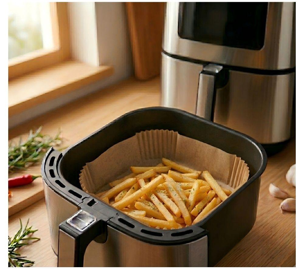 LOGIK LAFRSQPPR27 Air Fryer Disposable Square Paper Liners - Pack of 60, Brown image number 5 of 5