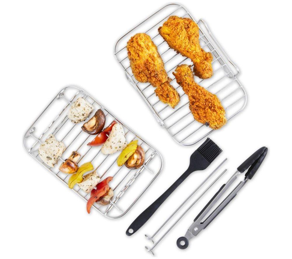 LOGIK LAFRSTRKIT27 8-piece Air Fryer Starter Kit - Silver & Black image number 5 of 5