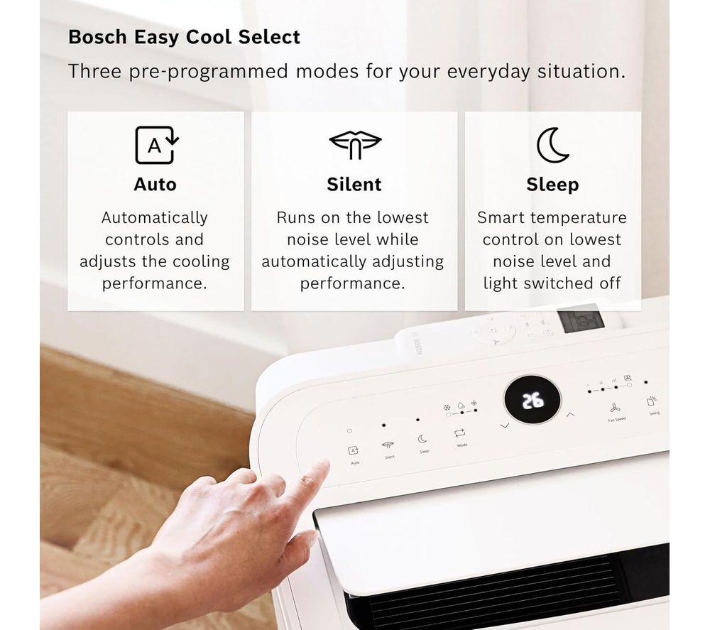 BOSCH Cool 2000 Portable 3-in-1 Air Conditioner & Dehumidifier - White image number 6 of 6