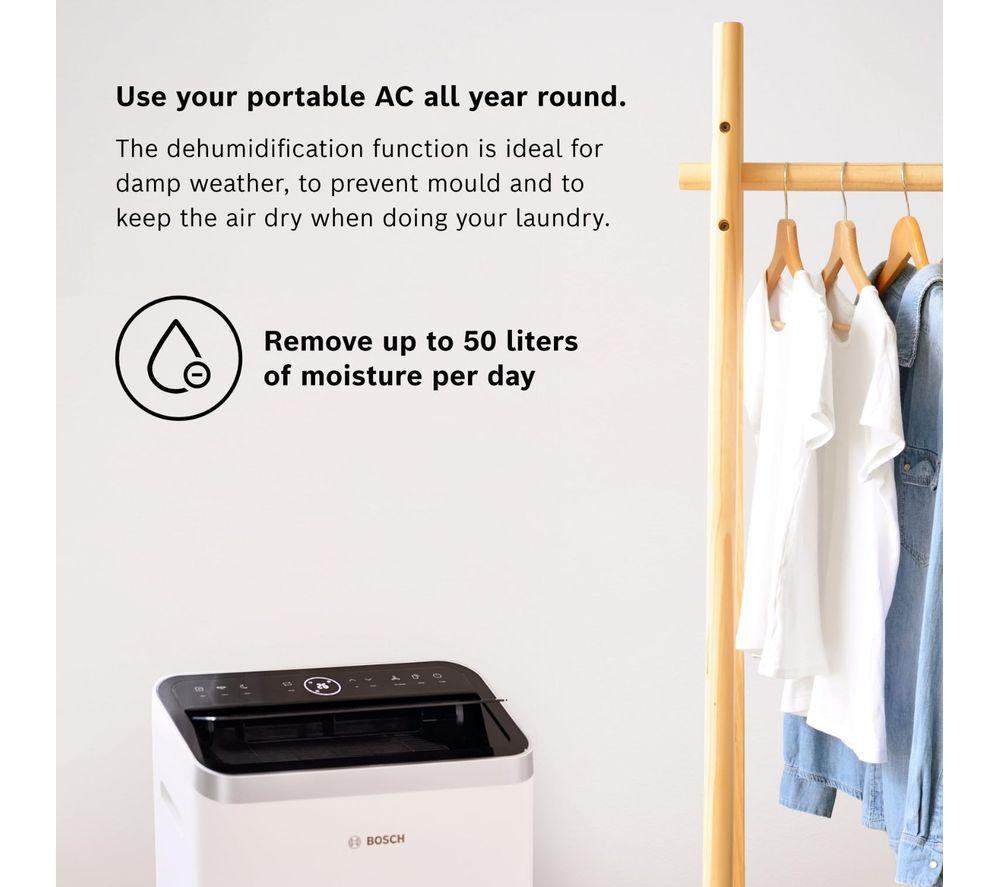 BOSCH Cool 4000 Portable 3-in-1 Air Conditioner & Dehumidifier - White image number 7 of 7