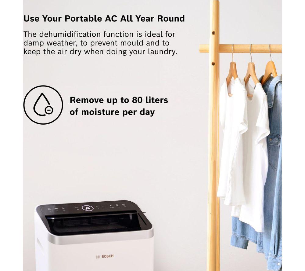 BOSCH Cool 5100 Portable 3-in-1 Air Conditioner & Dehumidifier - White image number 2 of 7